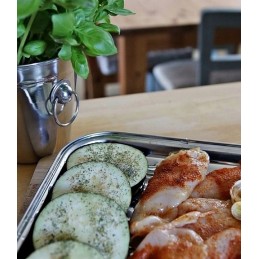 Perforuotas plieninis kepimo padėklas 34,5x24,5 cm / BBQ