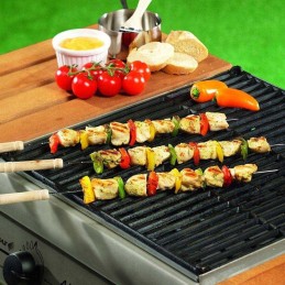BBQ iešmeliai su medine rankena 38 cm