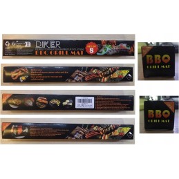 8x Teflon grilio kilimėlis grilio kepimo skardos BBQ rinkinys 40x33