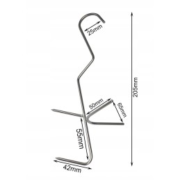 Kabliukai žuvies, upėtakio, skumbrės, seliavos rūkymui, 5 vnt