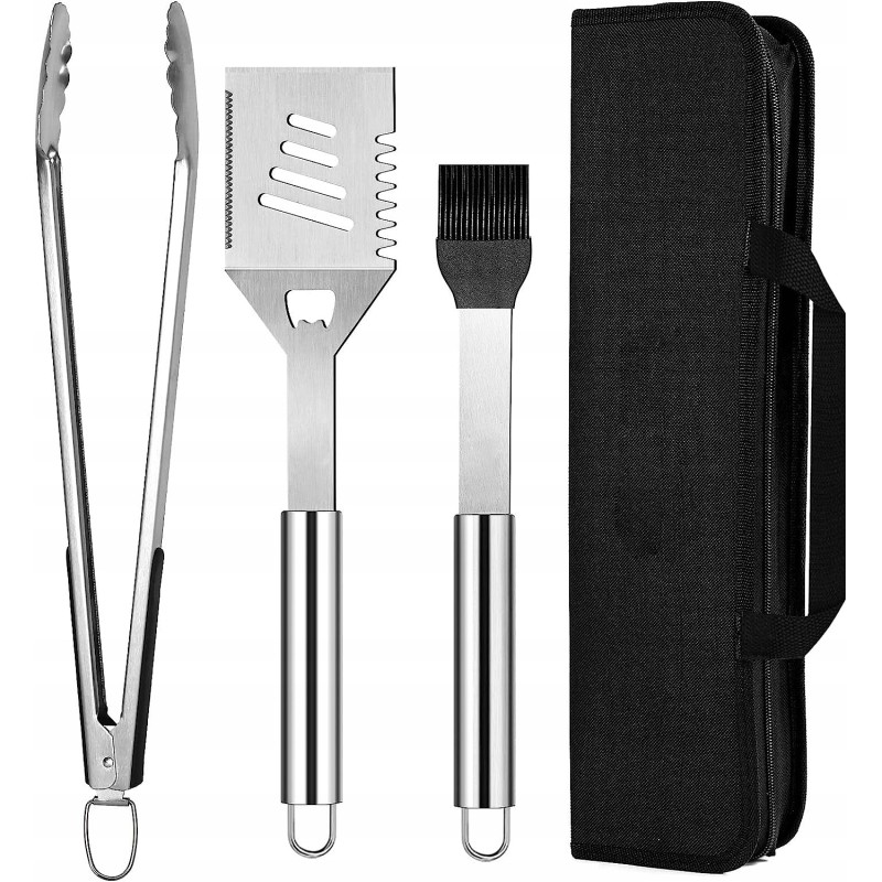 Grilio stalo įrankių rinkinys, priedai, dėklas, 3 vnt