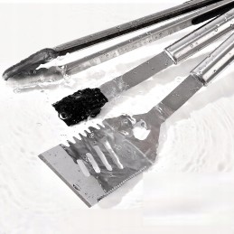 Grilio stalo įrankių rinkinys, priedai, dėklas, 3 vnt