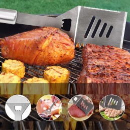 Grilio stalo įrankių rinkinys, priedai, dėklas, 3 vnt