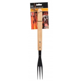 Bbq - kepimui reikalinga šakutė, ilga su medine rankena, 41 cm