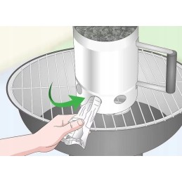 Patvarus kaminas nerūdijančio plieno grotelių apšvietimui, 27 cm, 5 cm