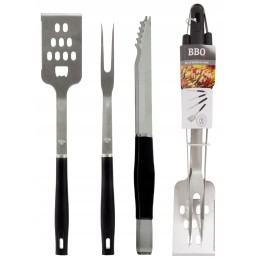 3 dalių rinkinys kepimo žnyplėms, mentelei ir iešmui