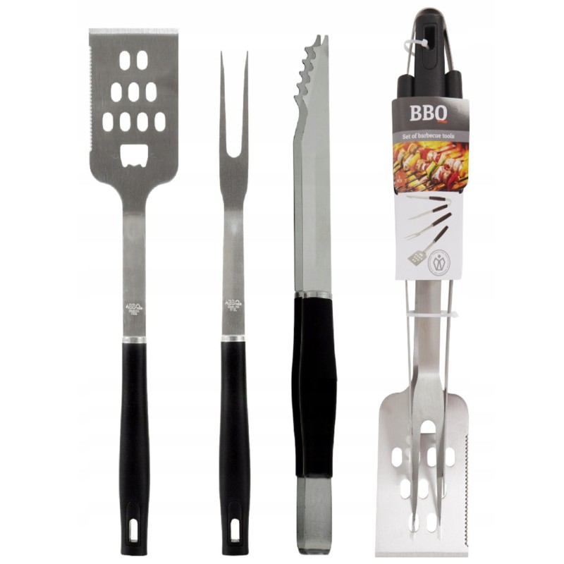 3 dalių rinkinys kepimo žnyplėms, mentelei ir iešmui