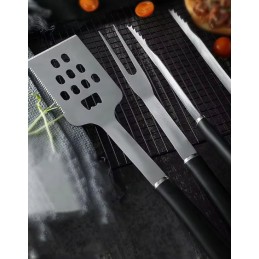 3 dalių rinkinys kepimo žnyplėms, mentelei ir iešmui