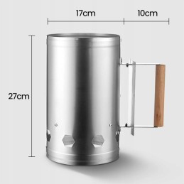 Tvirtas kaminas anglims, briketams, griliui, ugniai židinio starteryje uždegti