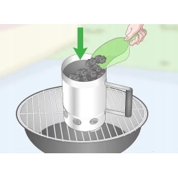 Tvirtas kaminas anglims, briketams, griliui, ugniai židinio starteryje uždegti