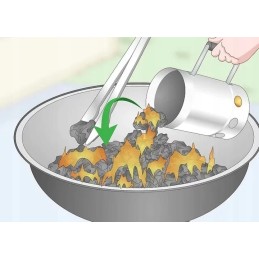 Tvirtas kaminas anglims, briketams, griliui, ugniai židinio starteryje uždegti