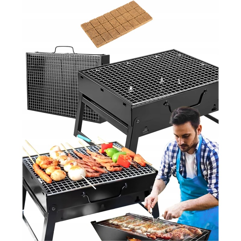 ⭐ portable foldable charcoal camping grill suitcase garden camping ⭐