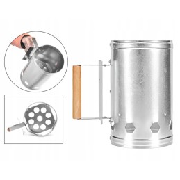 Kaminas šašlykinės uždegimui su anglies briketais ir ugnies užvedimu židinyje