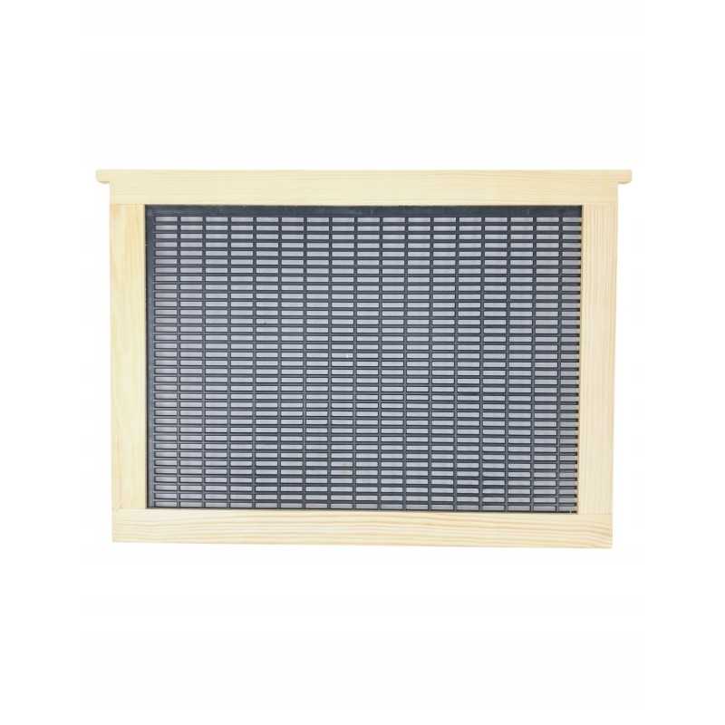 Plastikinės pertvarų grotelės mediniame korpuse - vertikalios - dadant (445x319mm)