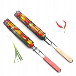 Krepšelis daržovių ir mėsos iešmams kepti ant grotelių