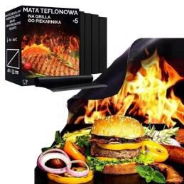 ⭐ 5x tefloninių grilio kilimėlių rinkinys 40 x 33 cm ⭐