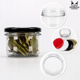 235 ml stiklinis indas su metaliniu dangteliu