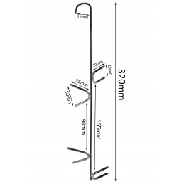 H 329 kabliukai unguriams rūkyti, ilgis 32cm, rūkymo kabliukas, 4 peiliukai, lenkiškas kabliukas