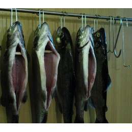 Rūkymo kabliukas, 10 vienetų rinkinys, dvigubas kabliukas 12 cm, storis 2,4 mm inox