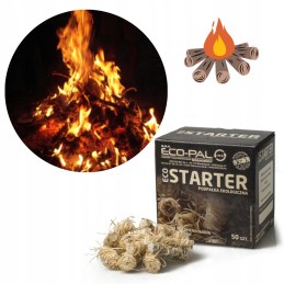 Ecostarter eco-starter puuvilla süütepaber eco-pal 50 tk kaminasse, toitlustusse, lõkkesse, pliiti, grilli, vesipiibu, kööki, ki