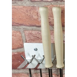 Židinio šakių laikiklis ir atramos 6 nerūdijančio plieno Stallux pakabai