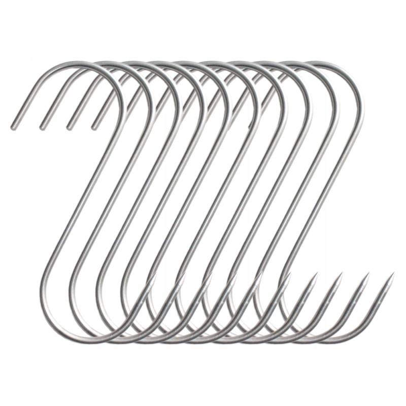 Rūkymo kabliukai 10 vnt, nerūdijančio plieno kablys, 4 0 mm