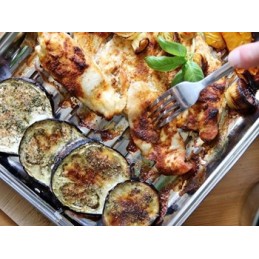 Stačiakampio formos, nerūdijančio plieno, daugkartinio naudojimo grilio padėklas