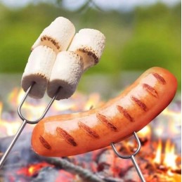 Laužo lazdos, nerūdijančio plieno teleskopinė lazda, 4 vnt