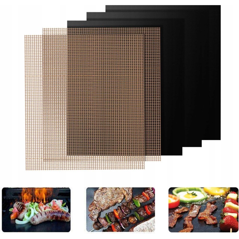 Grilio kilimėliai, rinkinys iš 5 grilio kilimėlių, 40 x 33 cm