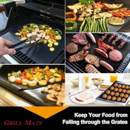 Grilio kilimėliai, rinkinys iš 5 grilio kilimėlių, 40 x 33 cm