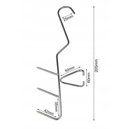 H 322 m trigubi kabliukai žuviai rūkyti, 5vnt nauji