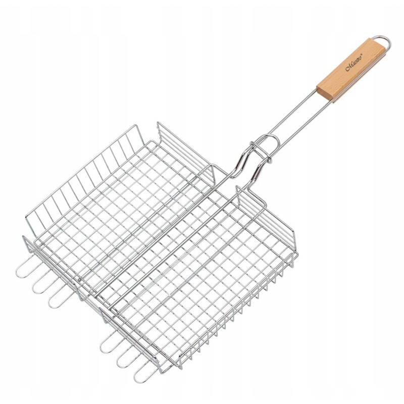 Sidabrinės kepsninės grotelės 25x30, grotelės mėsai, žuviai ir daržovėms kepti ant grotelių