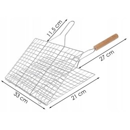 Dvigubos grotelės mėsai, daržovėms ir patiekalams kepti ant grotelių