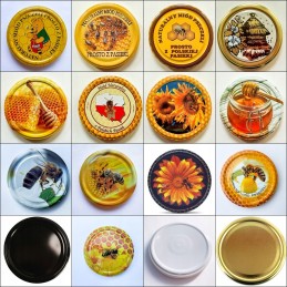 50x medaus kamštelių skersmuo 82 vienam indeliui medaus dangtelis