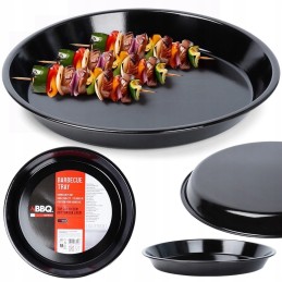 Apvalus plieninis kepimo padėklas, juodas, 28 5 cm