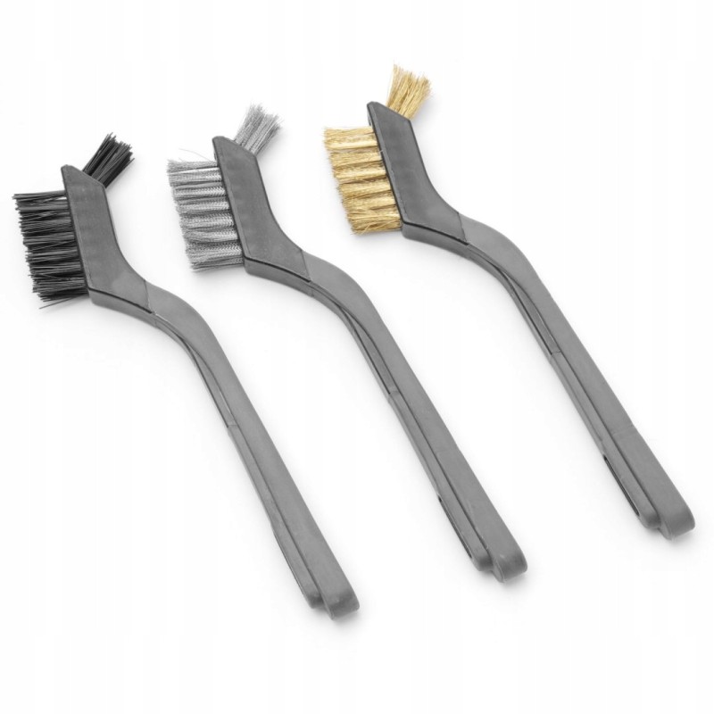 ⭐️⭐️⭐️⭐️⭐️ Grilio valymo šepetys, kepsninės grotelės, plienas, nailonas, žalvaris, rinkinys 3 vnt., ilgis 178 mm - hendi 525524⭐