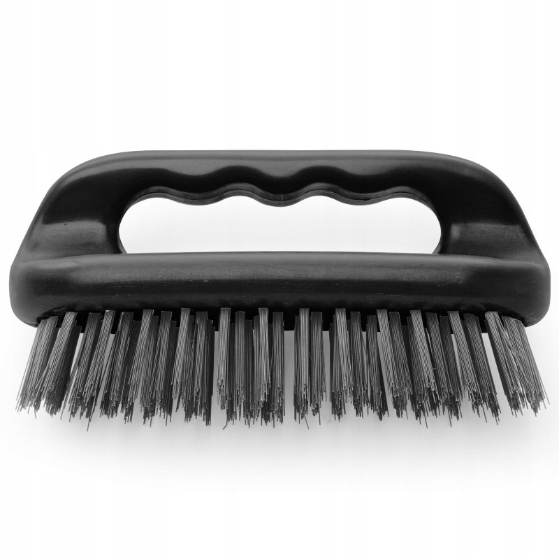 Grilio šepetys BBQ grotelėms, trumpas, plieniniais šereliais, 150x55 mm