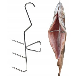 H 322 kabliukai, trigubas kabliukas žuviai rūkyti, 20 cm inox