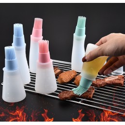 Silikoninis virtuvės šepetys su žaliu silikono šepetėlio buteliuku