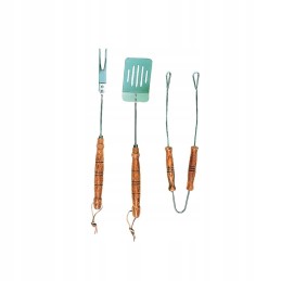 3 grilio priedų rinkinys su dekoratyvinėmis rankenomis