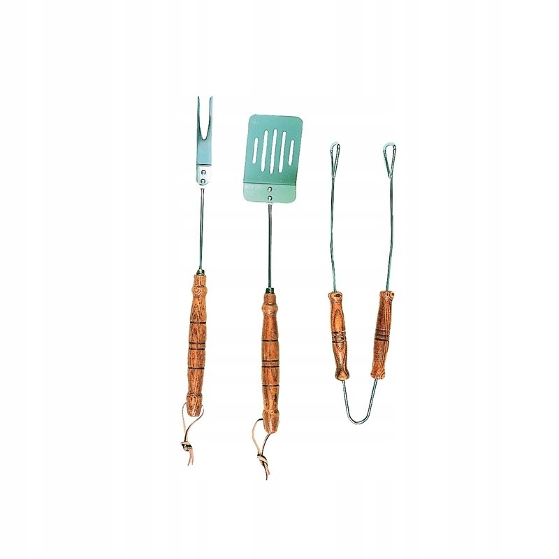 3 grilio priedų rinkinys su dekoratyvinėmis rankenomis