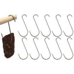 Kabliukas kumpio mėsai s18 liuksai 4mm 18cm inox 10 vnt.