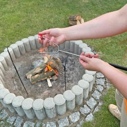 Šašlykinės laužo pagaliukų rinkinys, teleskopinė šakutė dešrelėms kepti, 4 vnt