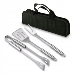 Grilio reikmenų rinkinys: 3 vnt + kepsninės dėklas