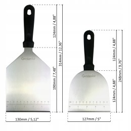 Burger mentelė mentelė plati grilio mentelė su matavimo puodeliu 2 vnt