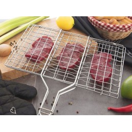 Grilio grotelės žuvies mėsai kepti, uždaros, grilio grotelės 36 x 22,5 cm