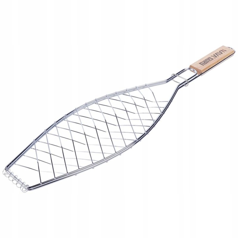 Grilio grotelės skirtos kepti žuvį su uždaromis grotelėmis