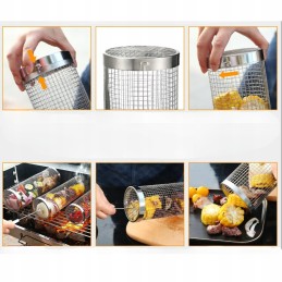 Daržovių grilio padėklas, nerūdijantis plienas, MPLCO, apvalus, 20 x 9 cm