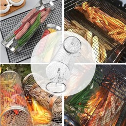 Daržovių grilio padėklas, nerūdijantis plienas, MPLCO, apvalus, 20 x 9 cm