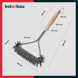 Vielinis šepetys grilio grotelių valymui 20x34